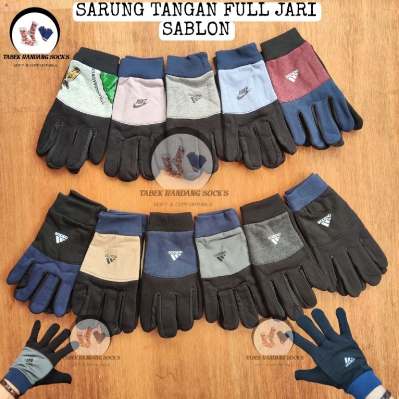 Sarung Tangan Sepeda Motor full jari sablon panjang/Sarung Tangan panjang sablon