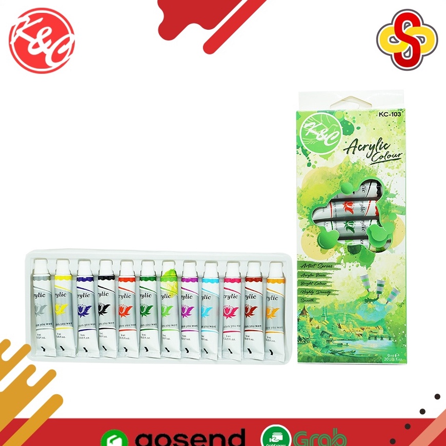 

Murah Banget Cat Akrilik Acrylic Colour KC 9 ml 12 Warna I72