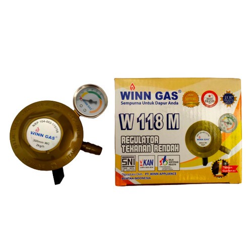 Regulator Winn Gas W - 118 M Untuk Tabung Ukuran 3 & 12 Kg Regulator Kompor Gas Tekanan Rendah