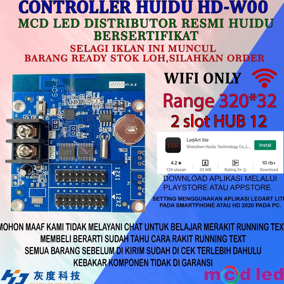 bq HUIDU HD W HD W running text kontroler