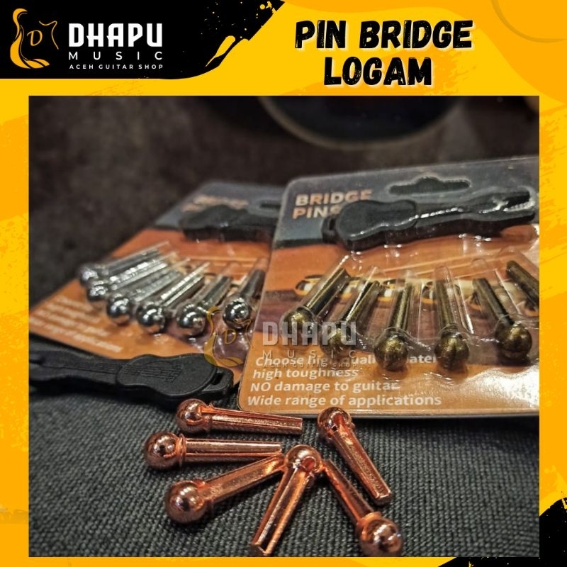 Pin Bridge Gitar Akustik Logam Pin Bridge Logam Pin Bridge Gitar Besi Knib Gitar Akustik Zinc Alloy 