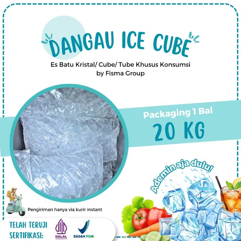 

Es Batu Minuman Konsumsi Ice Cube Crystal Kemasan BAL 20 Kg