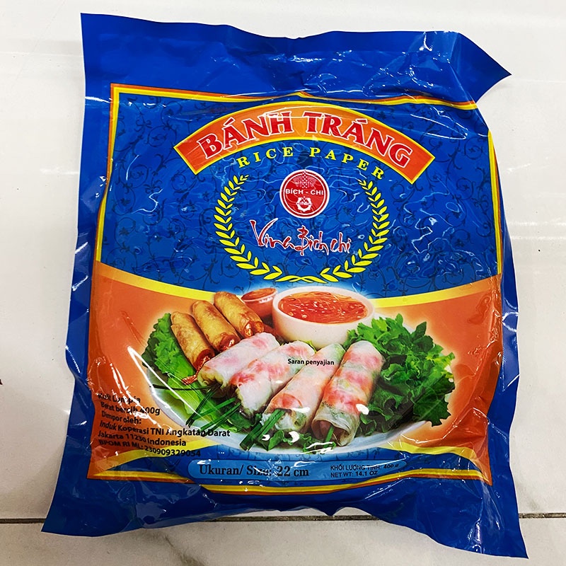 

rice papper vietnam size 22 cm kemasan 400 gram