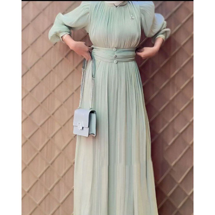 Alivia Dress/Baju Lebaran Couple/Baju Muslim Wanita Terbaru 2024 Kekinian/Dress Kondangan/Fashion Mu