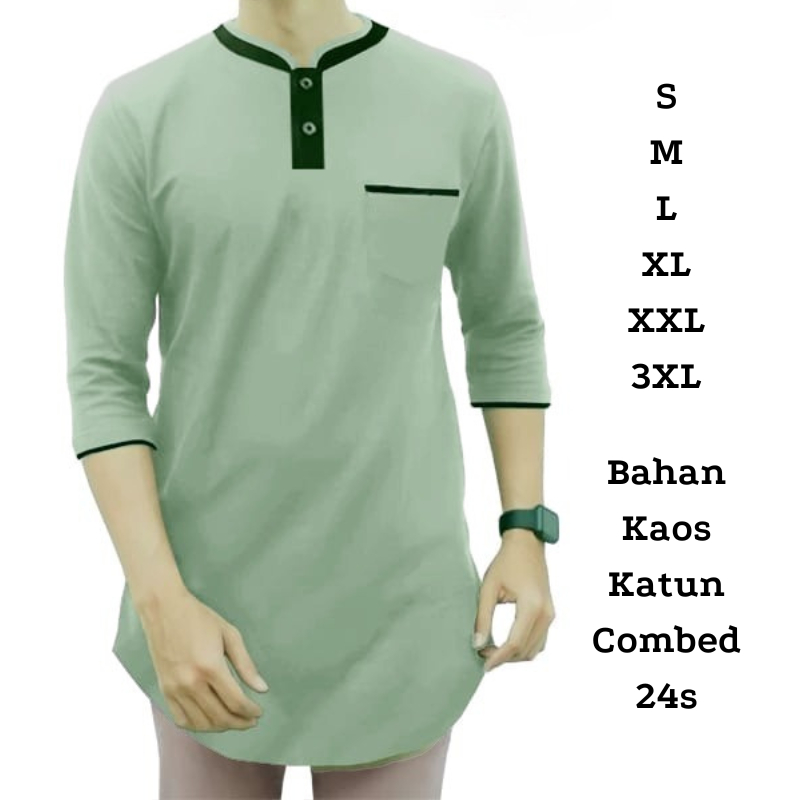 Baju Koko Pria Dewasa Big Size Baju Koko Kaos BO Size S M L XL XXL 3XL Lingkar Dada 96-130 cm Bahan 