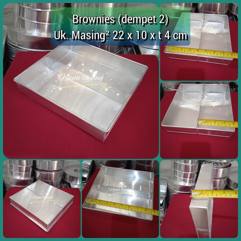 loyang aluminium cetakan kue bolu sekat brownies lapis surabaya 22 x 10 x 4 gancet 2