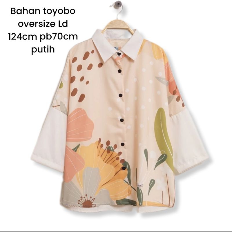 kemeja toyobo/totol motif bunga