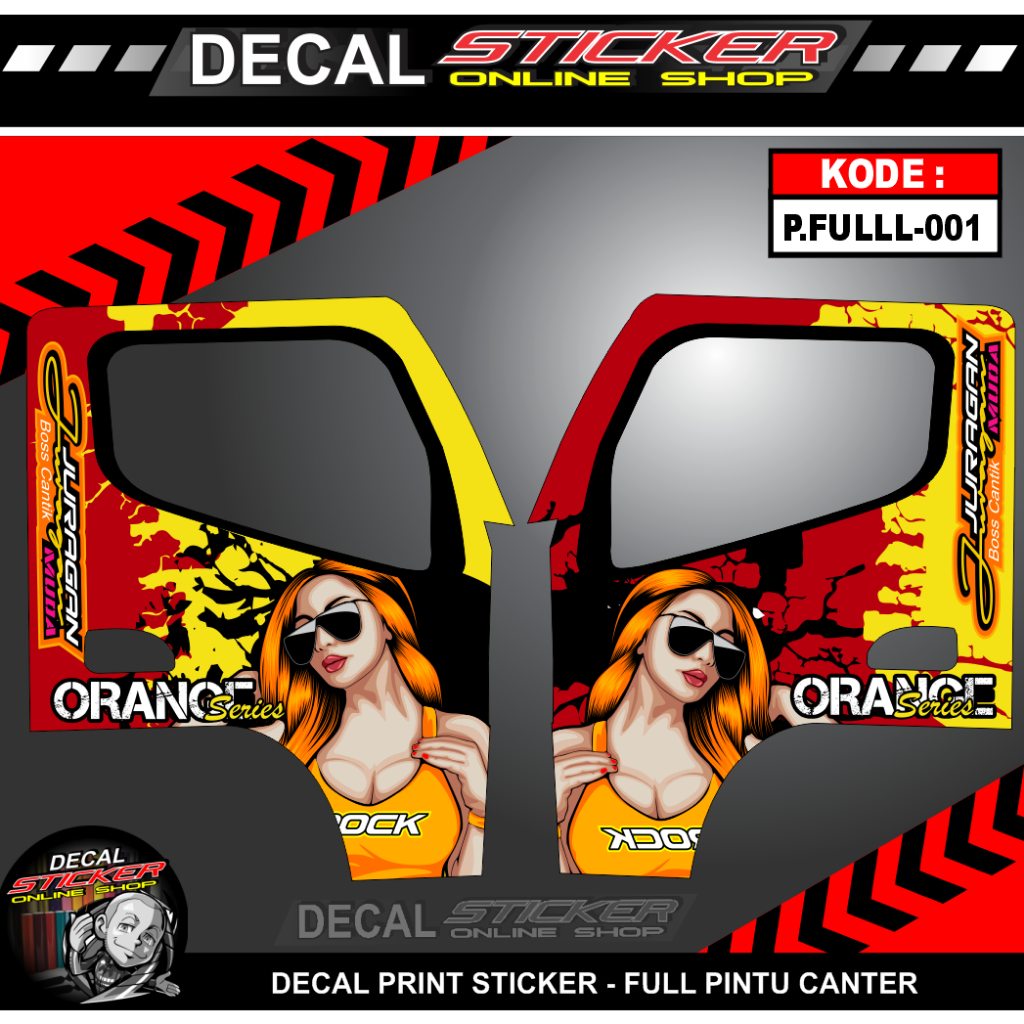 Stiker Pintu Kabin Truk/Canter Stiker Variasi Pintu Mobil canter