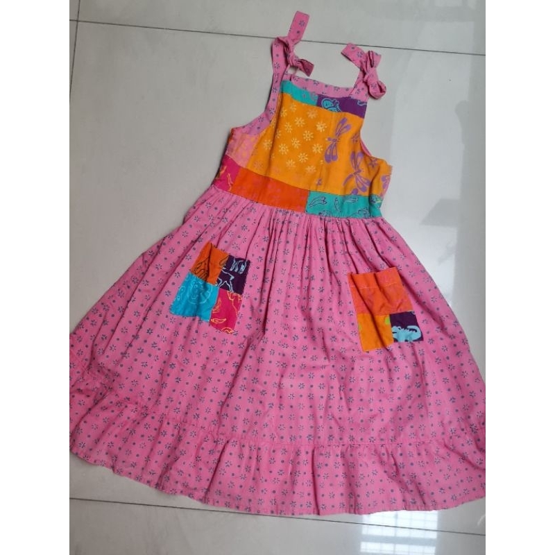 dress baju rok panjang batik unik anak perempuan preloved