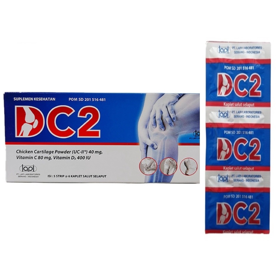 DC2 Box 30 Tablet -  Suplemen Kesehatan Tulang & Sendi Pengapuran - Chiken Cartolage Powder