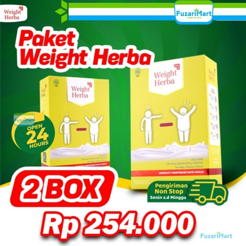 

WEIGHT HERBA PAKET 2 BOX MENINGKATKAN NAFSU MAKAN BADAN IDEAL BERISI