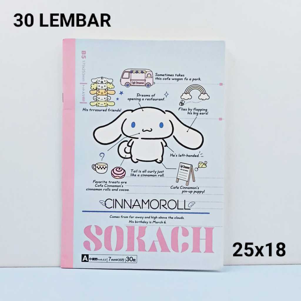 

BUKU TULIS B5 SOKACH CINNAMOROLL