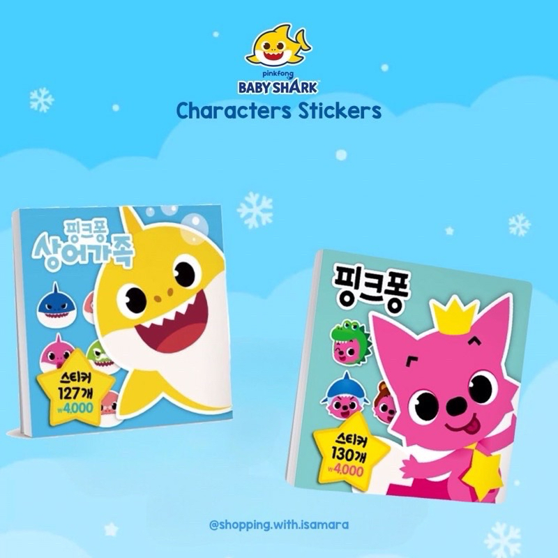 

Pinkfong Baby Shark Waterproof Stickers / sticker / stiker