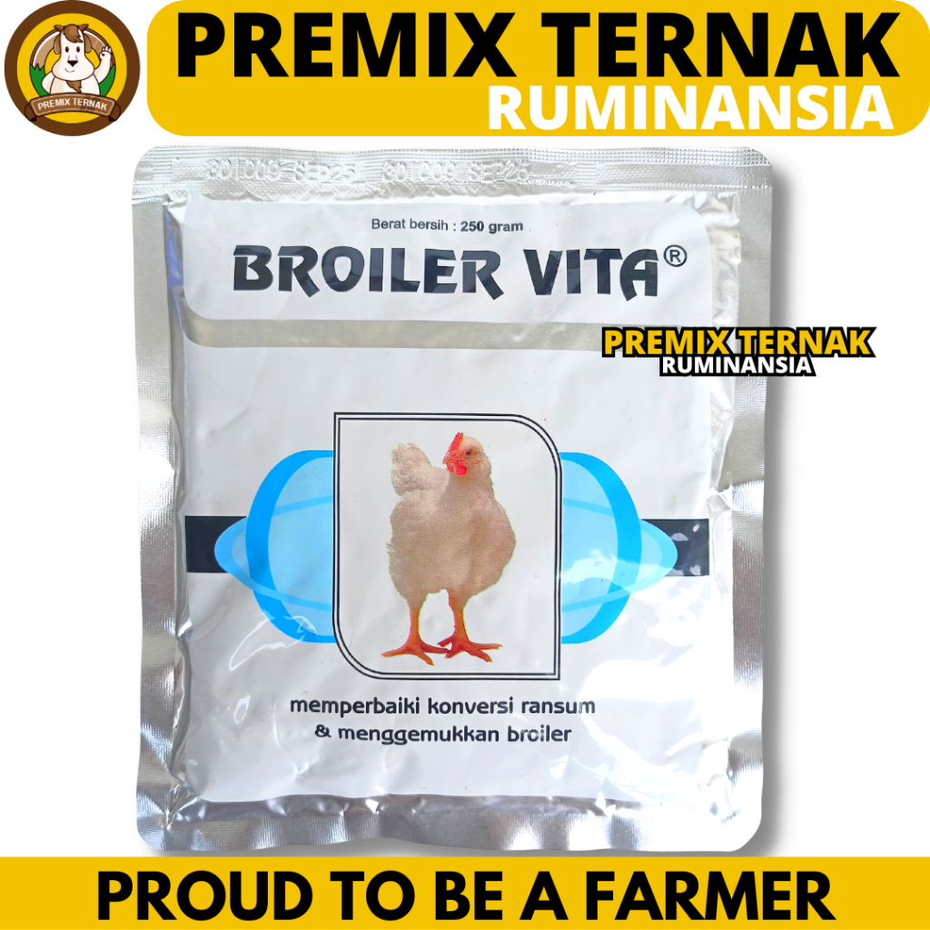 Vitamin Ayam BROILER VITA 250 GRAM MEDION - Vitamin Ayam Broiler Pedaging - Vitamin Penggemuk & Pert