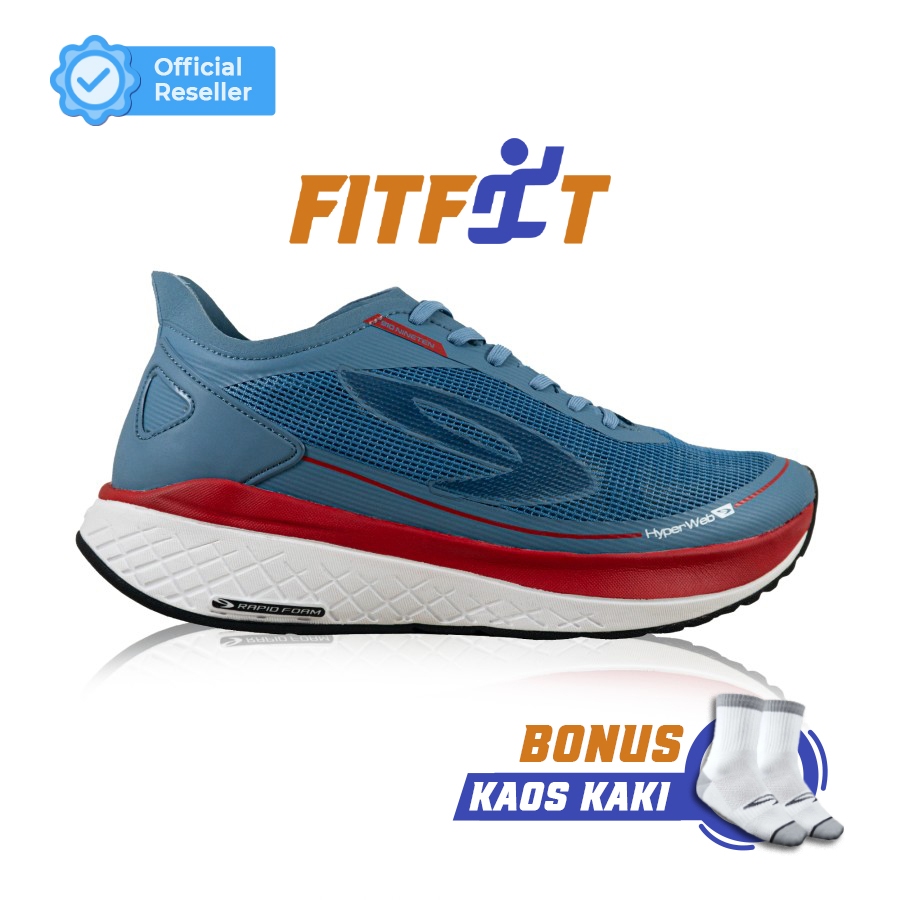 910 Nineten KENZO RUN Sepatu Lari – Biru/Merah/Putih