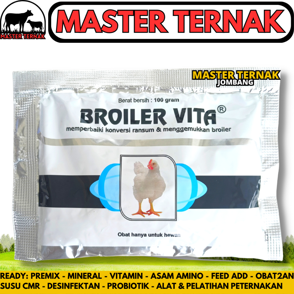 Vitamin Ayam BROILER VITA 100 GRAM MEDION - Vitamin Ayam Broiler Pedaging - Obat Penggemuk Ayam Peda