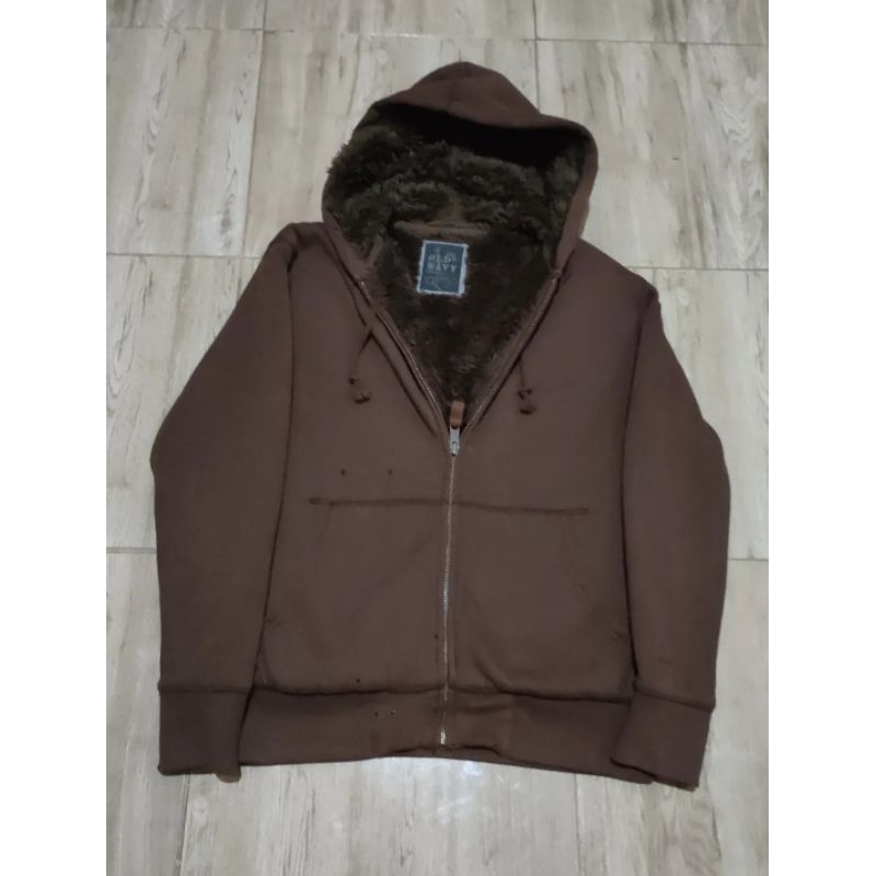 Hoodie Zipper Sherpa Coklat Brown Travis Scoot