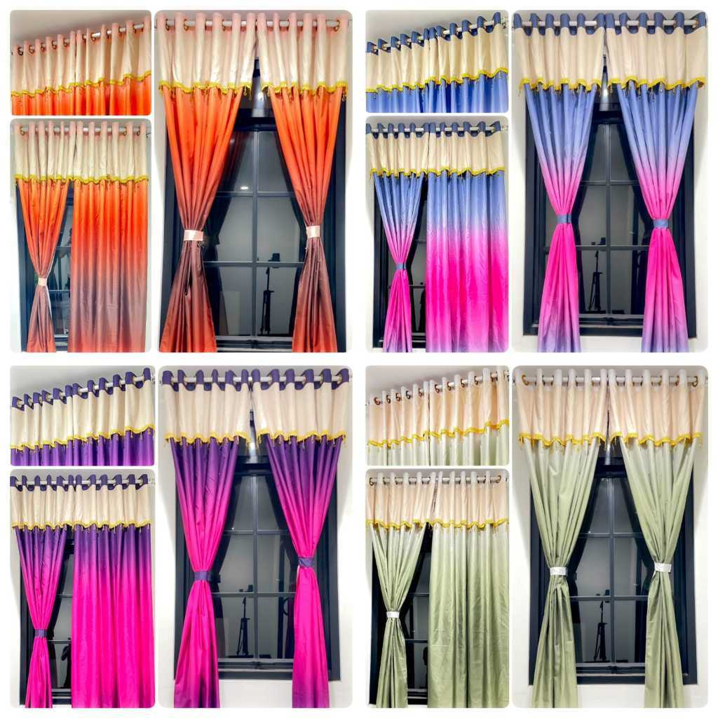 GORDEN SMOKRING PONI KRISTAL MEWAH WARNA GRADASI UKURAN 120x220cm FREE TALI GORDEN