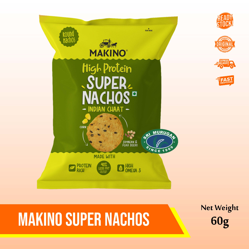 

MAKINO HIGH PROTIEN SUPER NACHOS INDIAN CHAAT 60 G