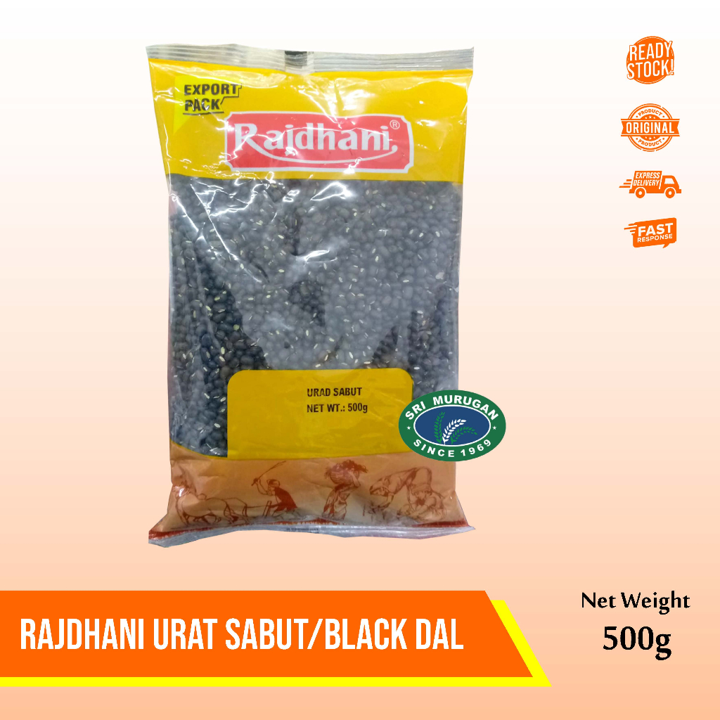 

RAJDHANI URAD SABUT (INDIA) BLACK DAL WHOLE / KACANG 500 GR