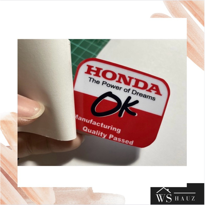 (1 PCS) STICKER STIKER MOBIL HONDA OK MANUFACTURING QC PASS JDM RACING