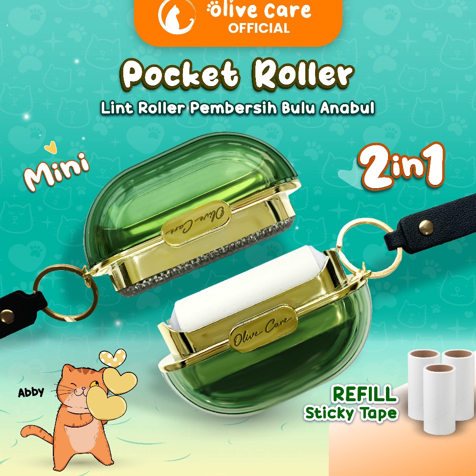 Serbu sekarang Olive Care Pembersih Bulu KucingAnjing POCKET ROLLER Portable 2in1 Travel Mini Size D