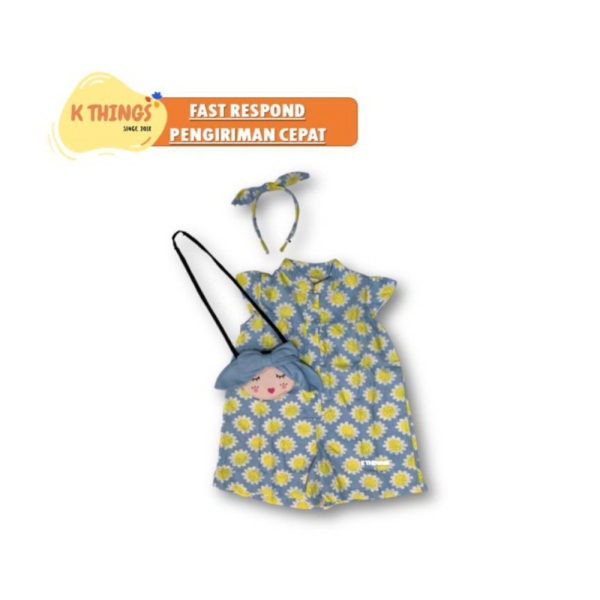 Promo JUMPSUIT Bayi Perempuan Set Baju Anak Perempuan Kado Anak 2 tahun - Blue Limited