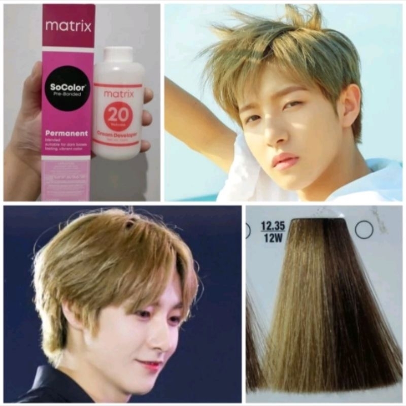 Matrix socolor 12.35/12w warm super light blonde pewarna rambut