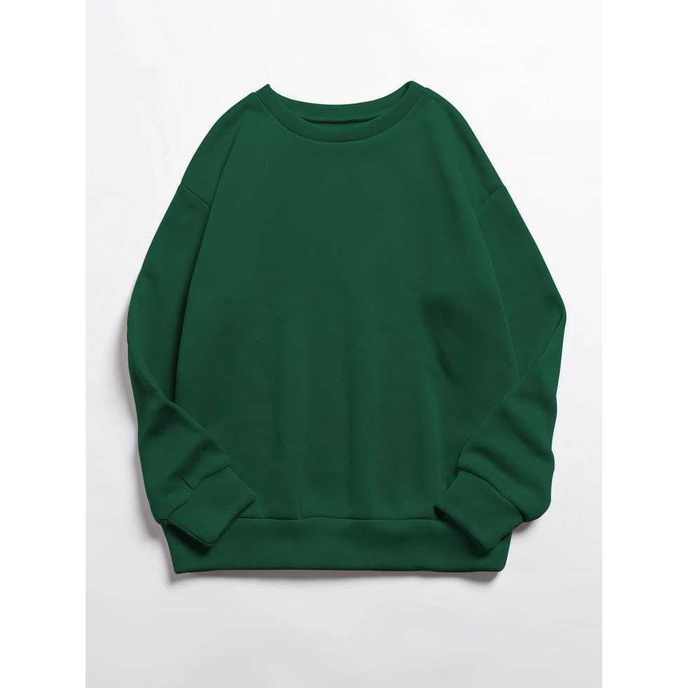 Sweater Crewneck Hijau Tua Pria / Wanita Polos, Bisa request gambar sesuai keinginan tinggal chat ad