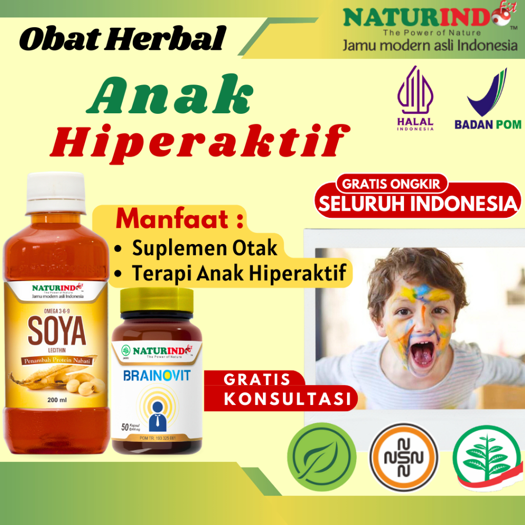 Obat Herbal Anak Hiperaktif Hiper Hyper Aktif Autisme Autis Terlambat Bicara Susah Interaksi Naturin