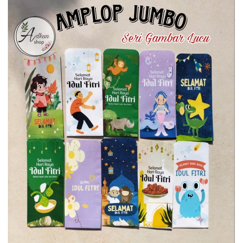

10PCS AMPLOP LEBARAN JUMBO TERBARU TERVIRAL 2025/ AMPLOP LEBARAN BISA PILIH MOTIF NEW EDITION MURAH
