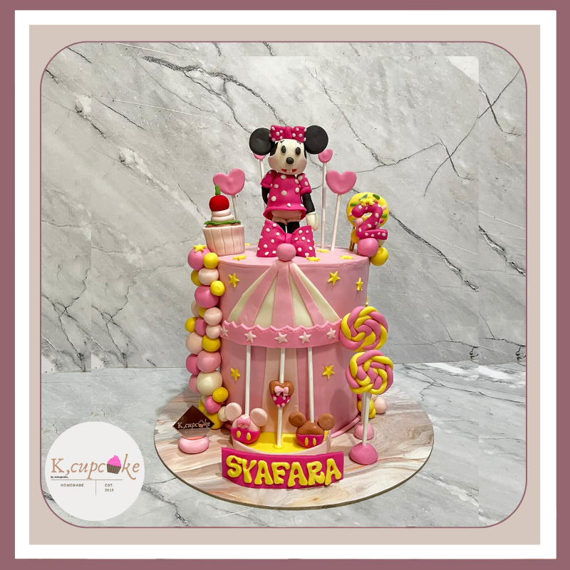 

cake Ulang Tahun Mickey - Cake Ultah Minnie Mouse- Cake custom FULL FONDANT