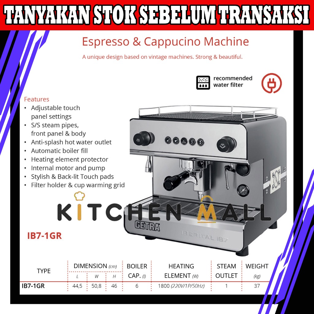 Getra IB7-1GR iberital mesin pembuat kopi/coffee espresso machine