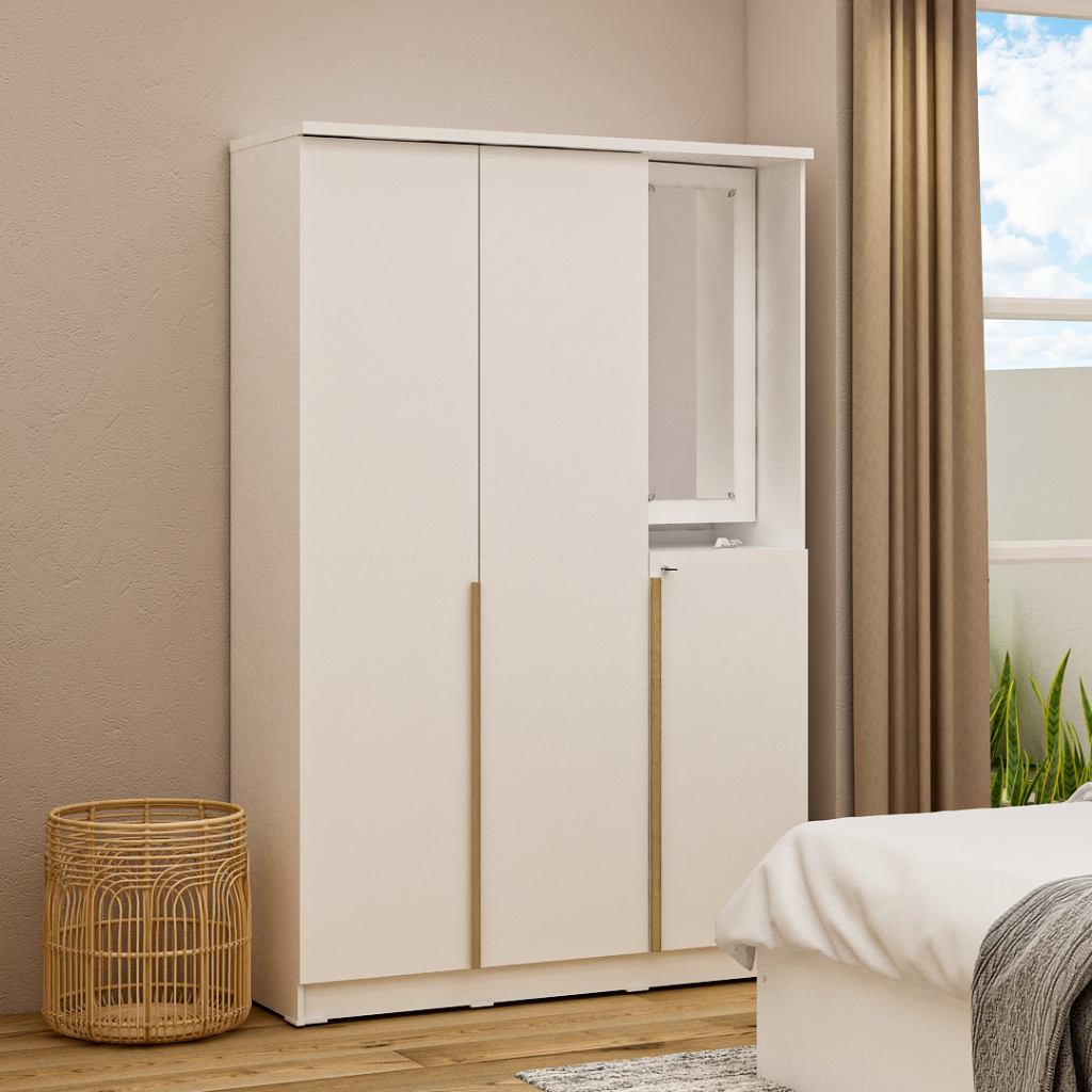 Lemari Pakaian 3 Pintu dengan Kaca Rias Pira Yona WDD 3 Promo