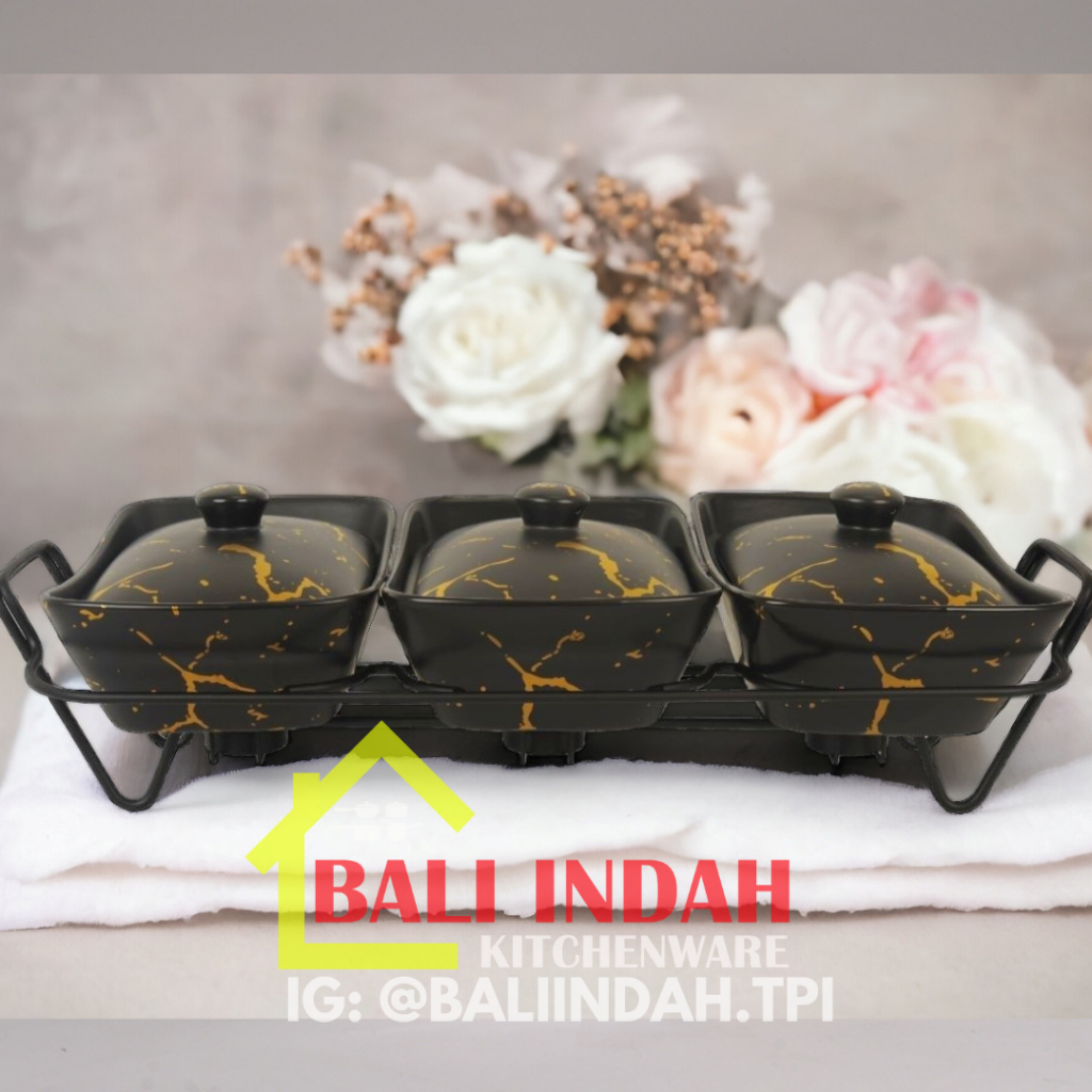 VICENZA Prasmanan BLACK MARBLE set 3 + Rack