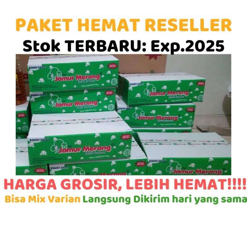 

kaldu jamur merang dus (bisa mix varian) PAKET HEMAT RESELLER 1 dus kaldu alami jamur merang grosir