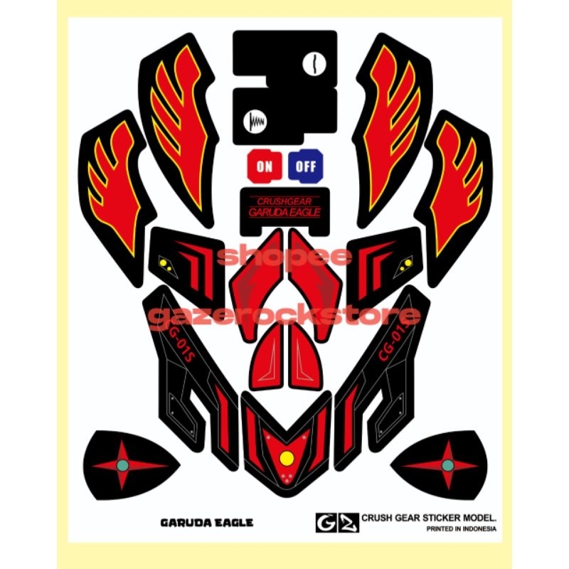 Stiker CrushGear Black Garuda Eagle Cutting Vinyl
