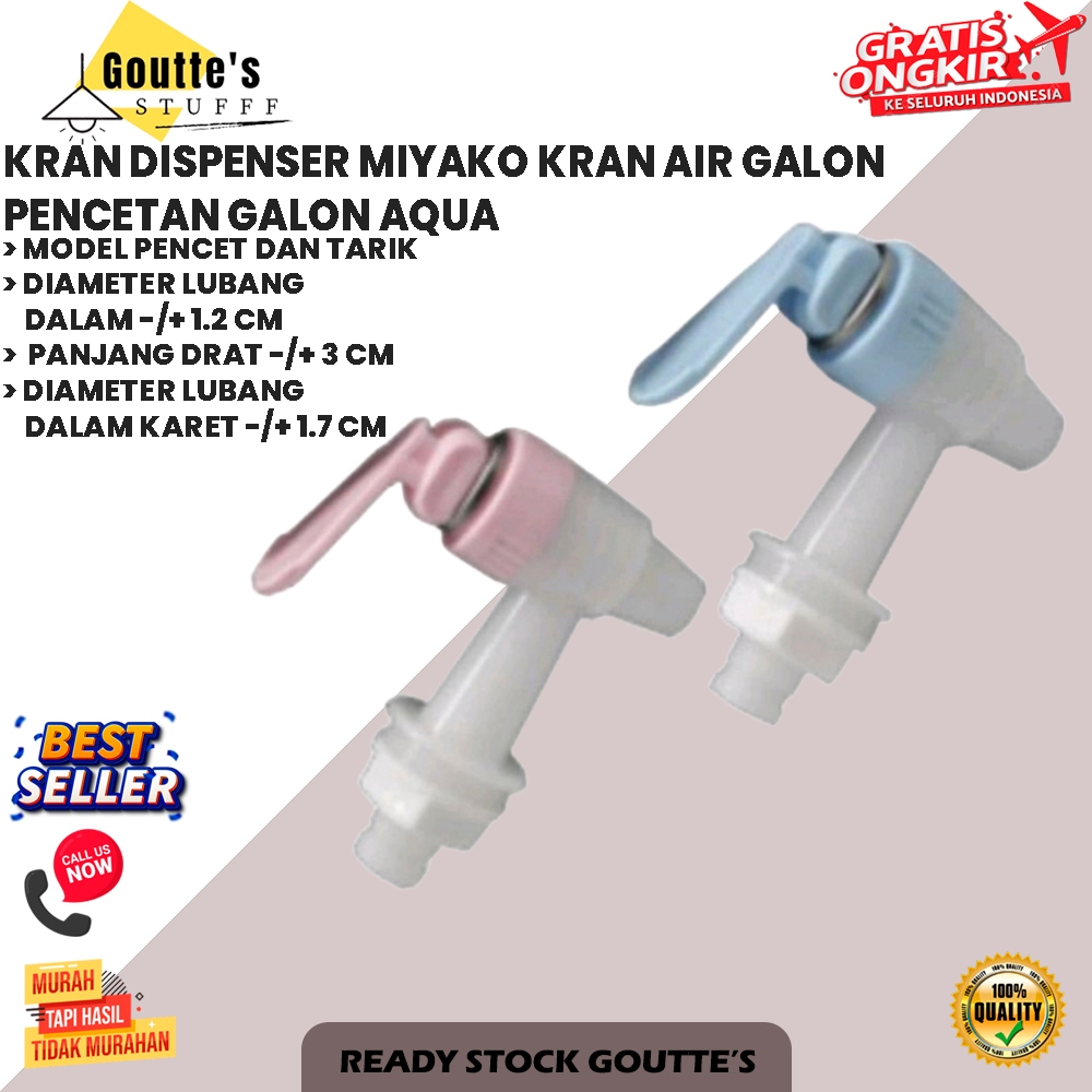 KRAN DISPENSER MIYAKO KRAN AIR GALON PENCETAN GALON AQUA 1 PASANG