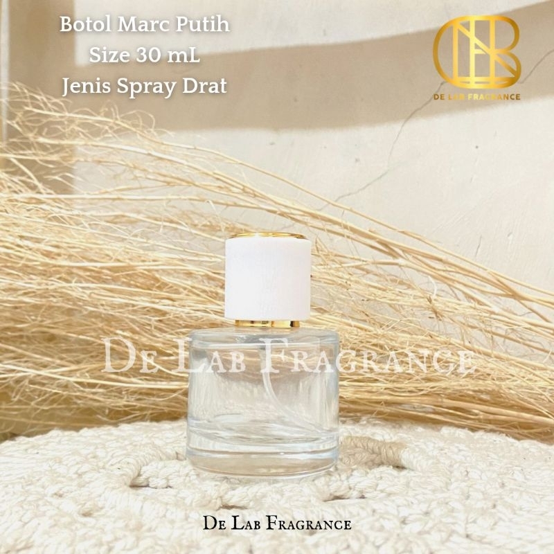 botol parfum marc 30 ml tutup putih drat/ botol parfum bulat/botol parfum isi ulang/botol parfum 30 