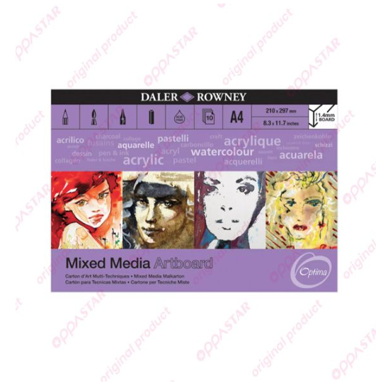 

Daler Rowney Mixed Media Artboard Optima A4 304604410 - PAD