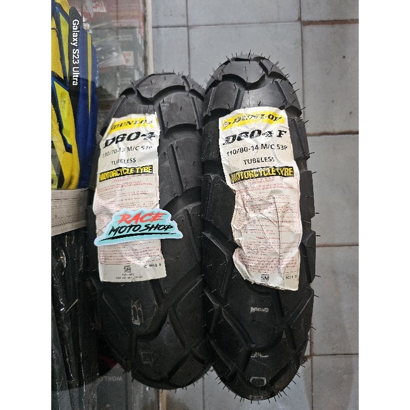 (DUNLOP) - BAN LUAR DUNLOP 130/70-13 D604 DAN 110/80-14 DUALPURPOSE
