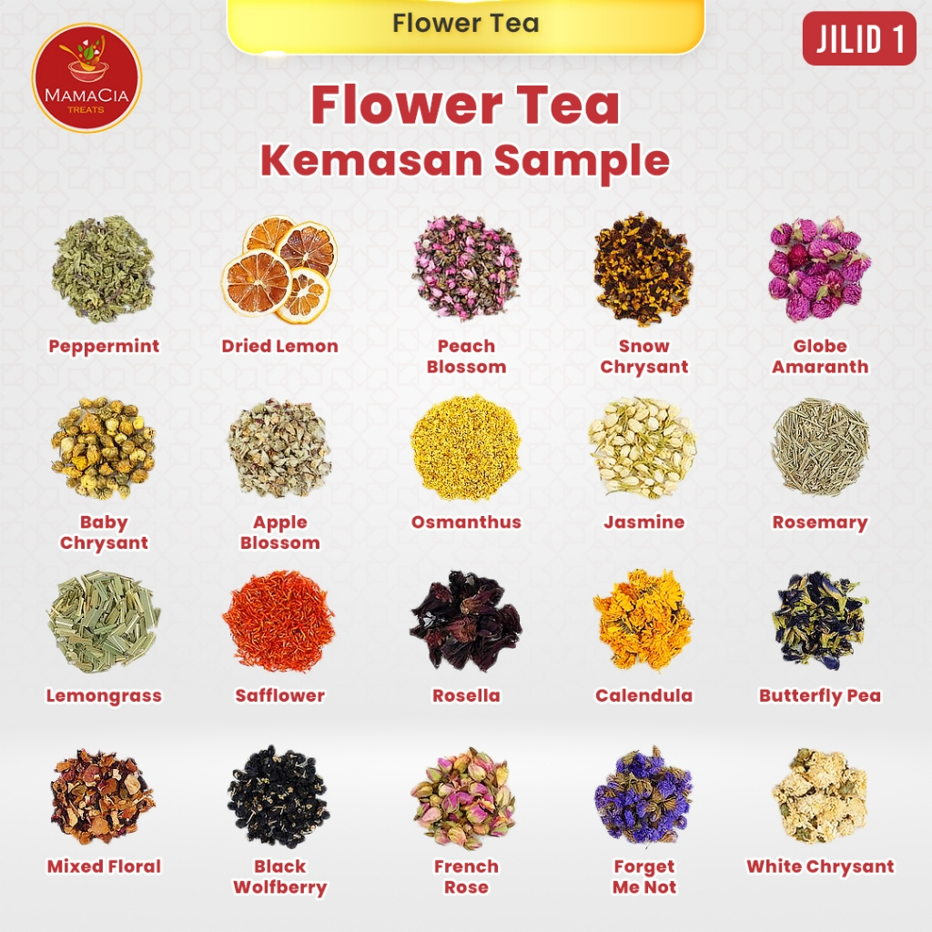 

Mamacia Treats Flower Tea Teh Bunga Lavender Chamomile Chrysanthemum Teh Bunga Telang Rosella