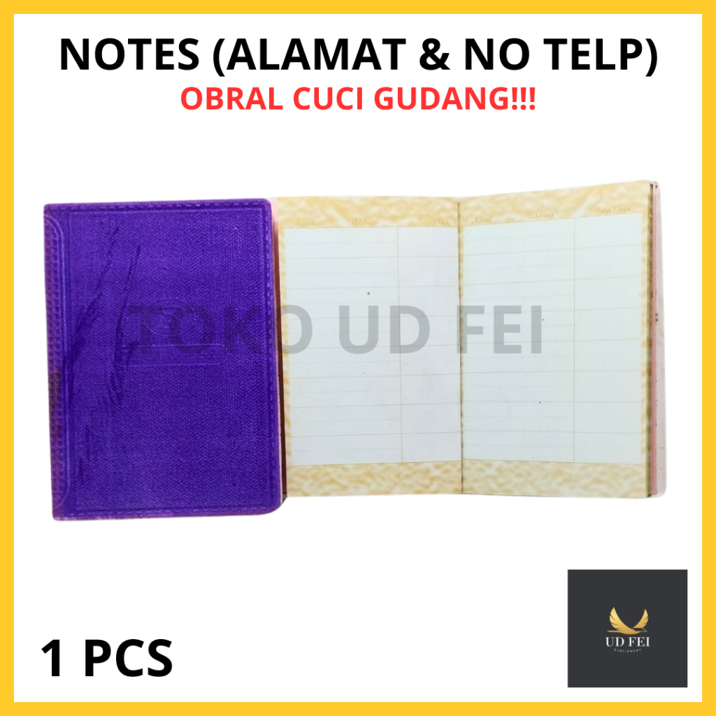 

(1 PCS - OBRAL CUCI GUDANG) Notes Alamat/ Notes Kecil/Notes catatan