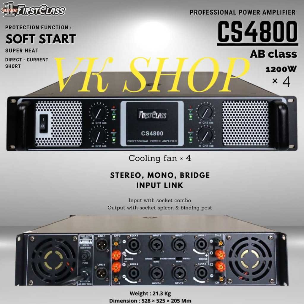 Professional Power Amplifier Firstclass CS 4800/ CS4800/CS-4800