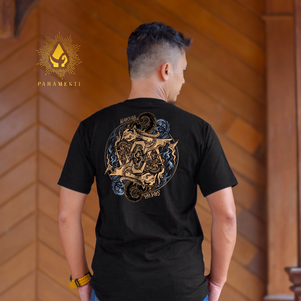Paramesti Kaos Jawa wayang nakula sadewa Tshirt Budaya Jawa pria pitutur kata kata pramesti Original