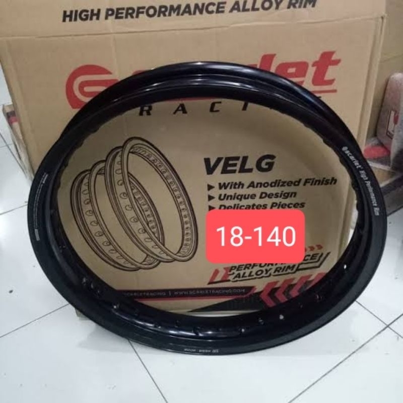 vleg Scarlet racing hitam glossy wr shape ring 18 18-140 velg
