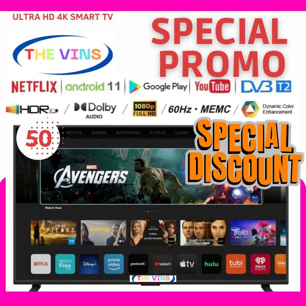 [SMART TV] The Vins 50 Inch Newest Android 11 LED FHD TV