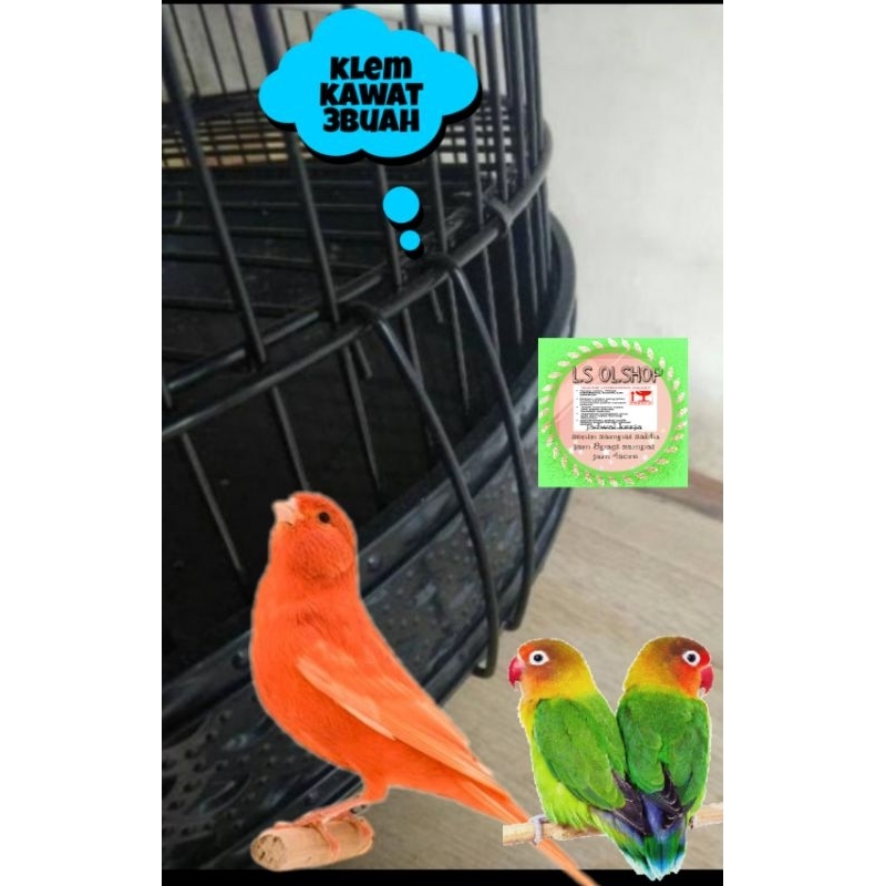 seset klem kawat kandang lovebird klem 3 buah kawat kandang besi canari pleci
