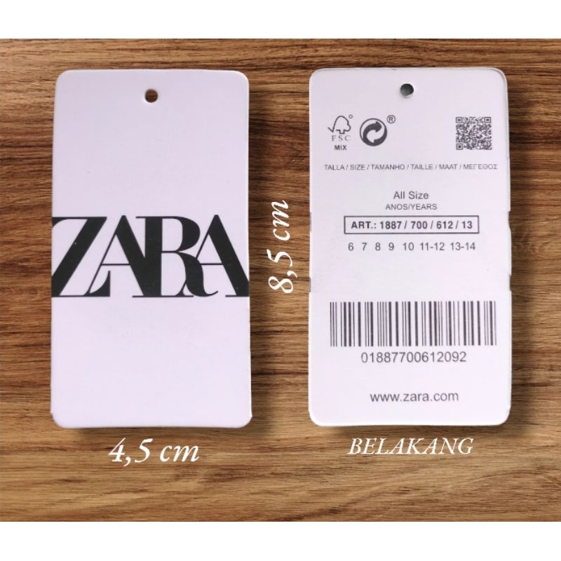 

HANGTAG ZARA PREMIUM / LABEL / MEREK ZARA (300 pcs)
