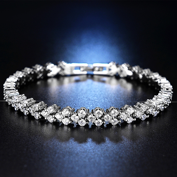 YZ7 Gelang Moissanite Gelang Perak 925 Sterling Desain Berbentuk Hati Fashion Klasik dengan